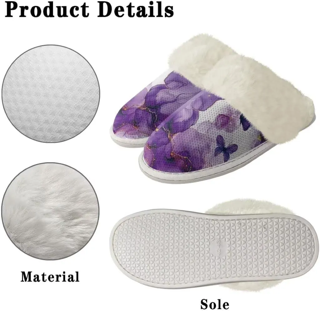 Womens Mens Fuzzy Slippers Lightweight Non-Slip House Shoes Indoor Outdoor Slipper