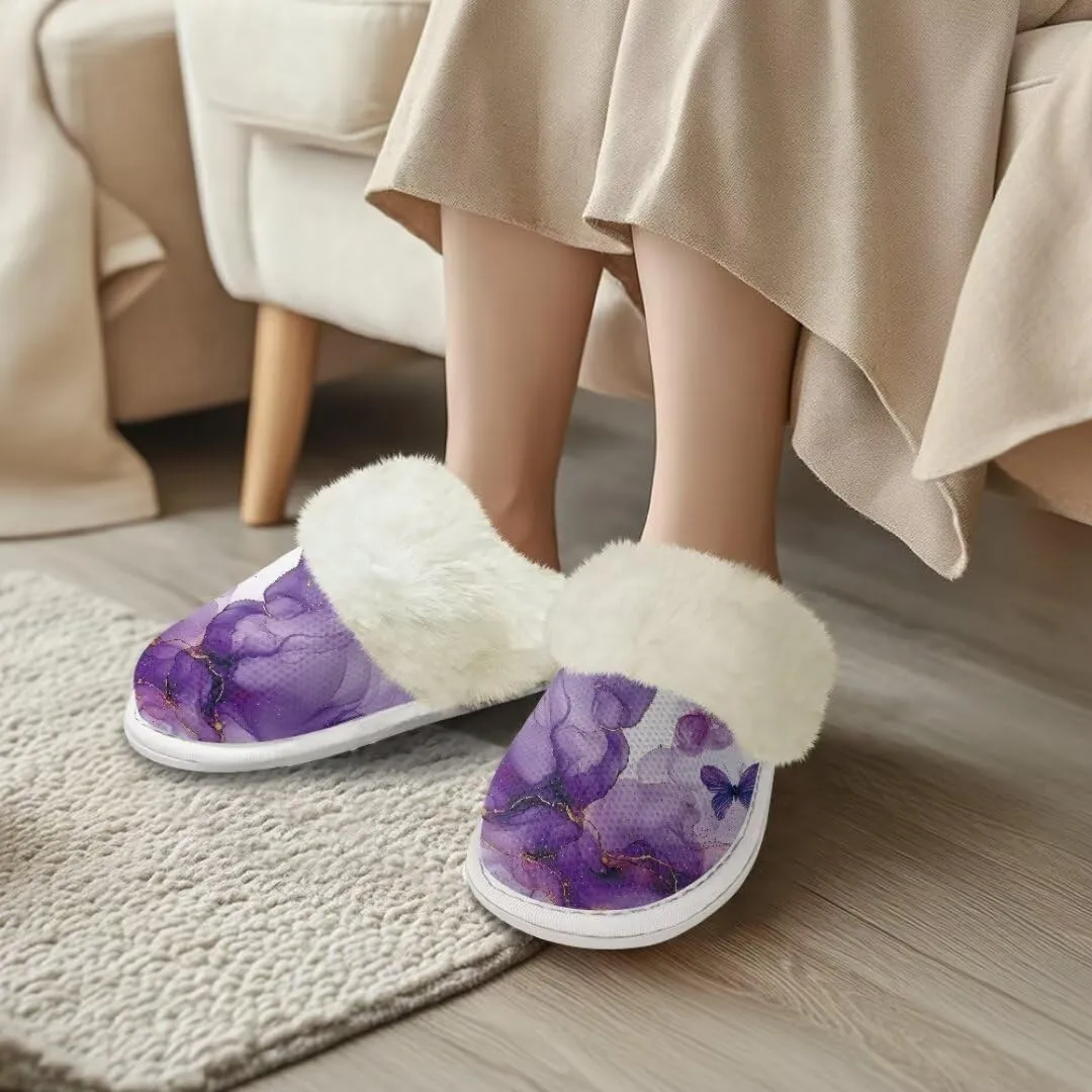 Womens Mens Fuzzy Slippers Lightweight Non-Slip House Shoes Indoor Outdoor Slipper