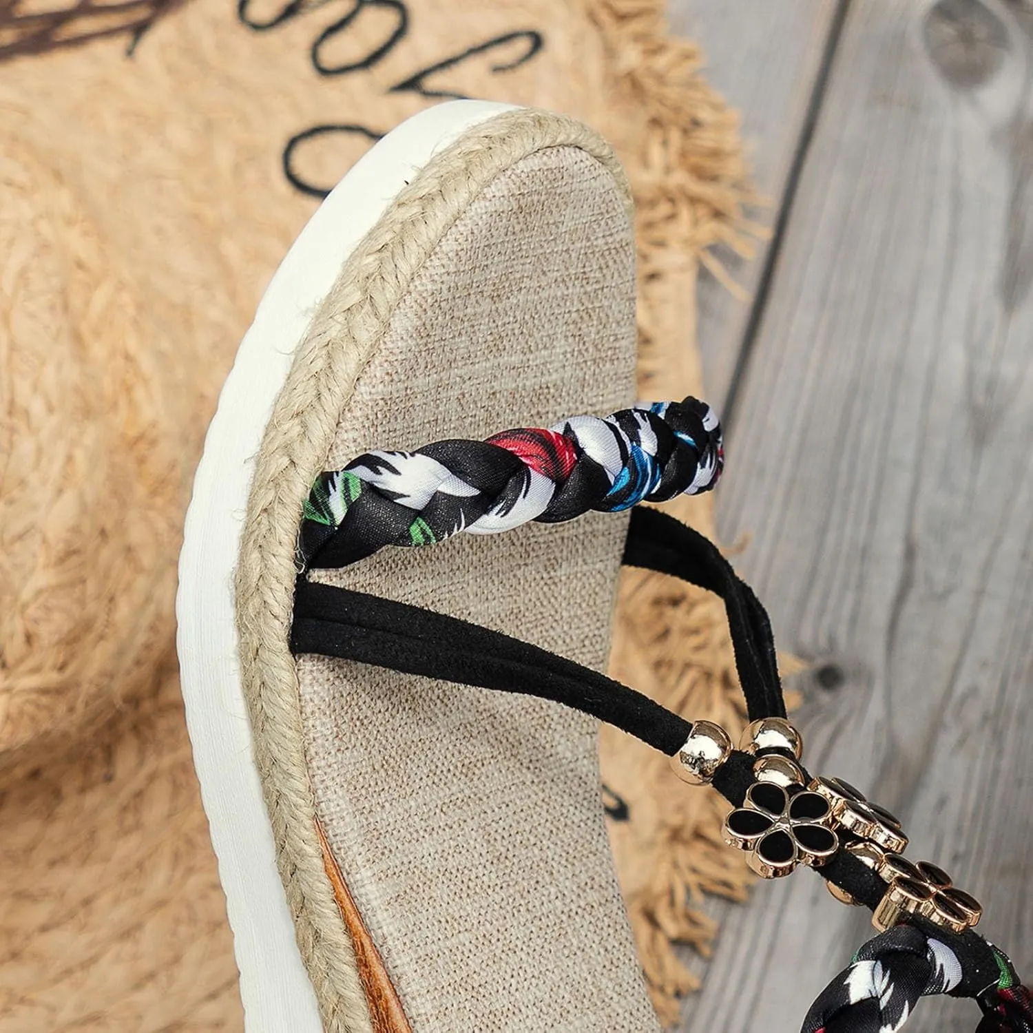 Women's Rhinestone Open Toe High Heel Roman Summer Platform Sandals Summer Low Wedges Comfortable Open Toe Sandals Elastic Ankle Strap Beach Walking Sandals