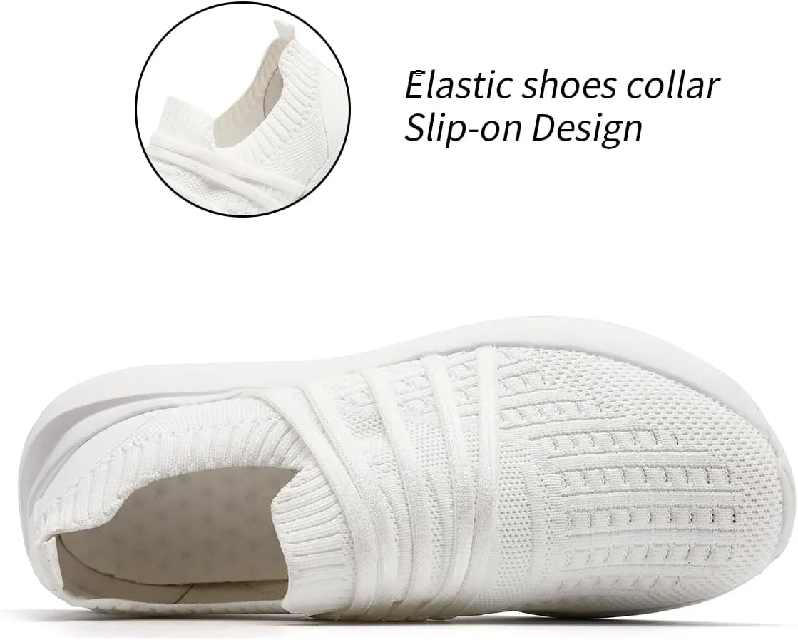 Women's Slip On Walking Shoes Lightweight Breathable Comfortable Tennis Sneakers for Workout Gym Cross Training Casual Platform Fashion Sneaker