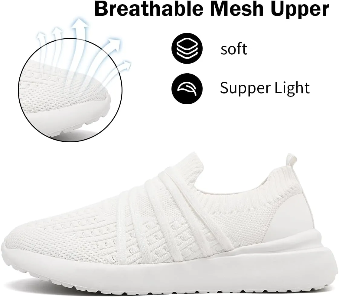Women's Slip On Walking Shoes Lightweight Breathable Comfortable Tennis Sneakers for Workout Gym Cross Training Casual Platform Fashion Sneaker