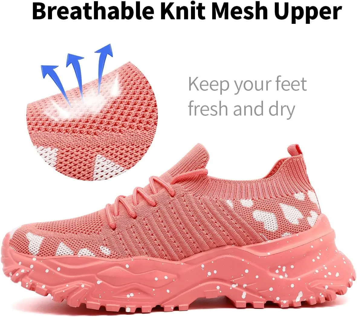 Women's Slip On Walking Shoes Lightweight Breathable Comfortable Tennis Sneakers for Workout Gym Cross Training Casual Platform Fashion Sneaker