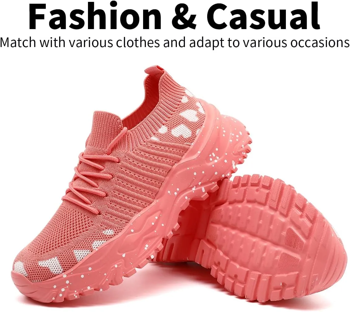 Women's Slip On Walking Shoes Lightweight Breathable Comfortable Tennis Sneakers for Workout Gym Cross Training Casual Platform Fashion Sneaker