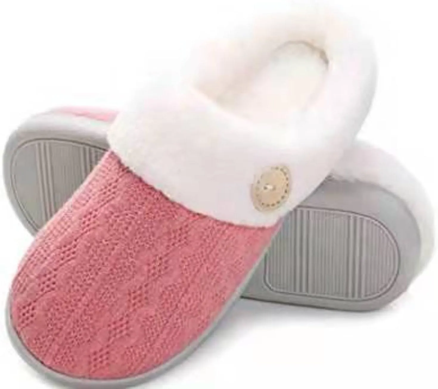 Womens Slipper Comfy Memory Foam House Slippers Warm Plush Bedroom Shoes with Faux Fur Lining Indoor Outdoor Slippers