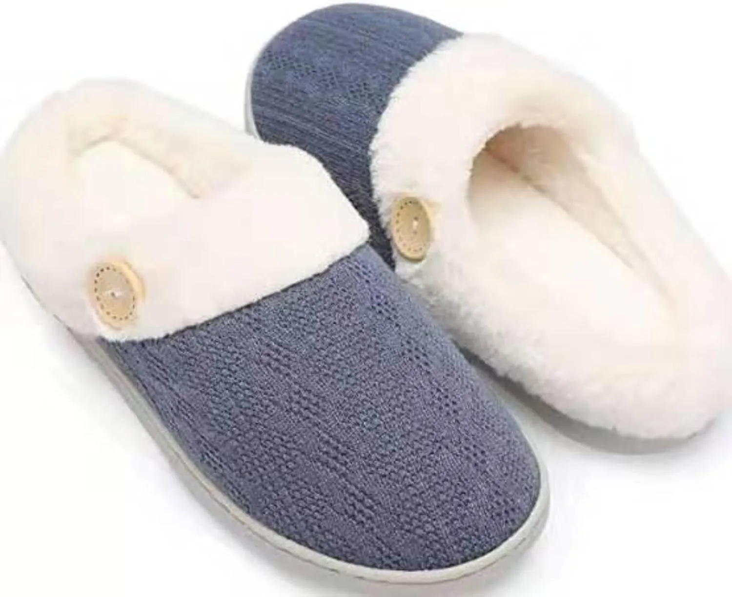 Womens Slipper Comfy Memory Foam House Slippers Warm Plush Bedroom Shoes with Faux Fur Lining Indoor Outdoor Slippers