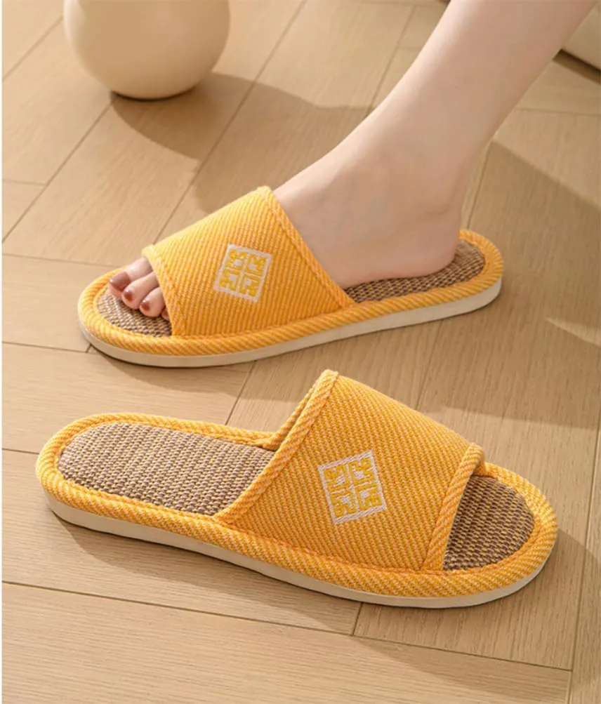 Womens Slipper Home Slippers Men,4 Pairs House Slippers for Guest Washable Indoor Slippers