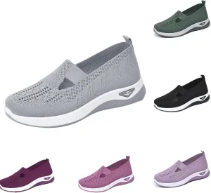 Women's Walking Sneakers Summer Breathable Mesh Slip-On Walk Shoes Trendy Comfortable Orthopedic Sneaker Casual Athletic Running Jogger Shoes