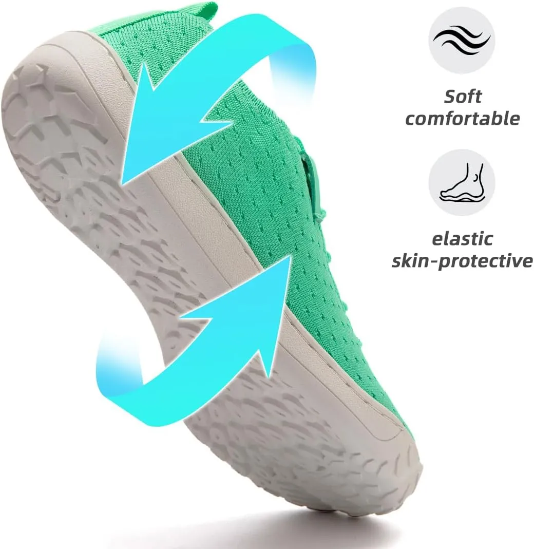 Womens Wide Toe Sneakers Walking Shoes Workout Slip On Sports Zero Drop Minimalism Lightweight Breathable Running Tennis Training Flat Sole