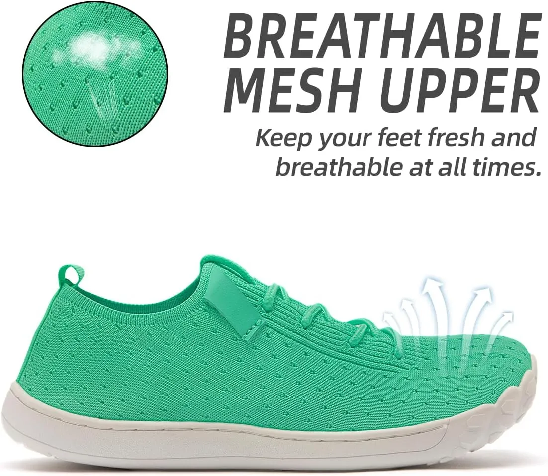 Womens Wide Toe Sneakers Walking Shoes Workout Slip On Sports Zero Drop Minimalism Lightweight Breathable Running Tennis Training Flat Sole