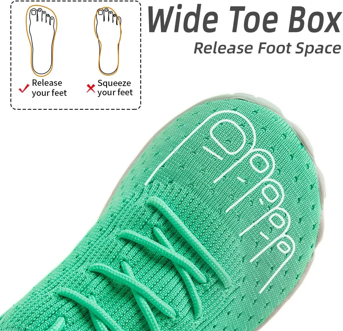 Womens Wide Toe Sneakers Walking Shoes Workout Slip On Sports Zero Drop Minimalism Lightweight Breathable Running Tennis Training Flat Sole