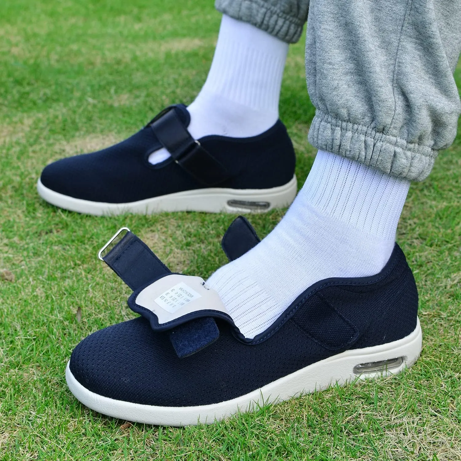 Womens Wide Width Diabetic Shoes Lightweight Breathable for Diabetic Edema Plantar Fasciitis Bunions Arthritis Elderly Swollen Feet Navy