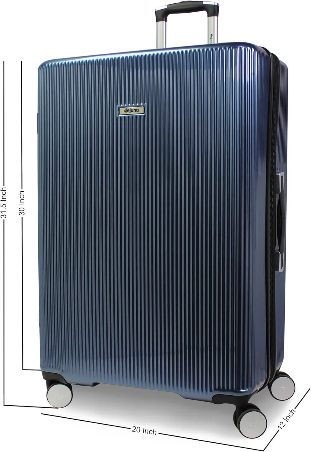 World Traveler Dejuno Monarch Lightweight Hardside Polycarbonate Expandable Spinner Luggage with TSA Lock, Iron Blue, 30-inch