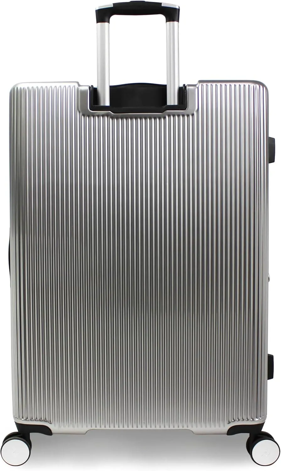 World Traveler Dejuno Monarch Lightweight Hardside Polycarbonate Expandable Spinner Luggage with TSA Lock, Titanium, 30-inch