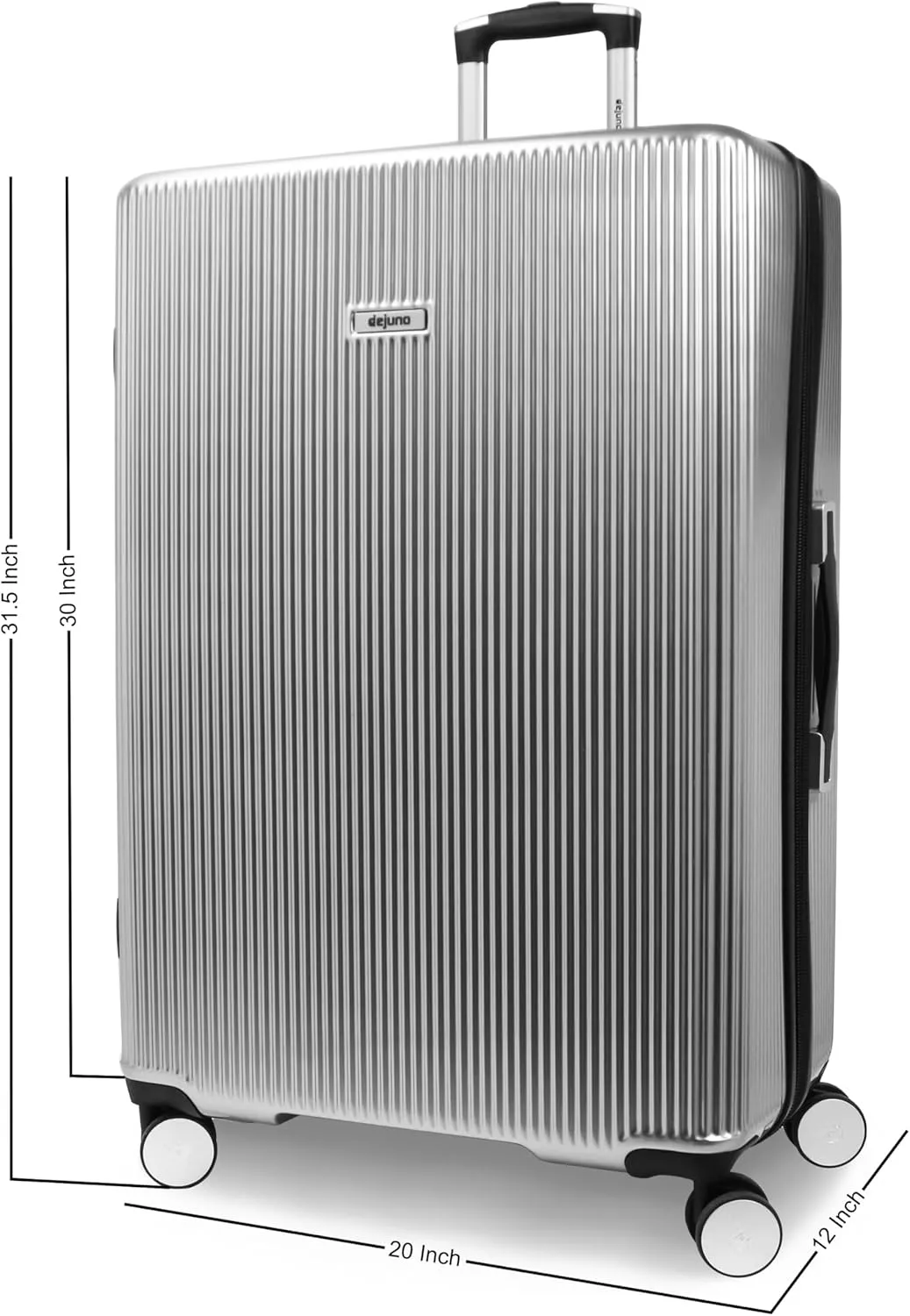 World Traveler Dejuno Monarch Lightweight Hardside Polycarbonate Expandable Spinner Luggage with TSA Lock, Titanium, 30-inch
