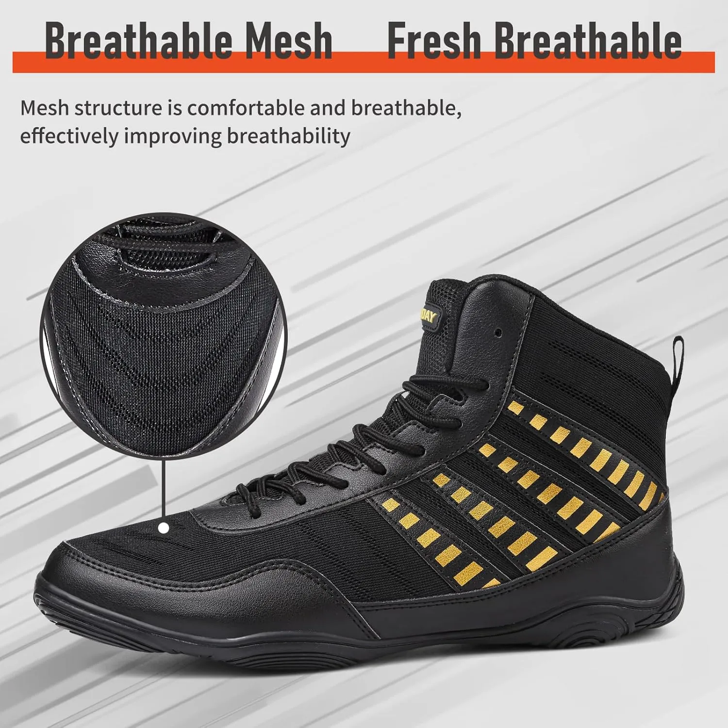 Wrestling Shoes Boxing Shoes for Men Pro Wrestling Boots High Top Fitness Weightlifting Powerlifting Shoes