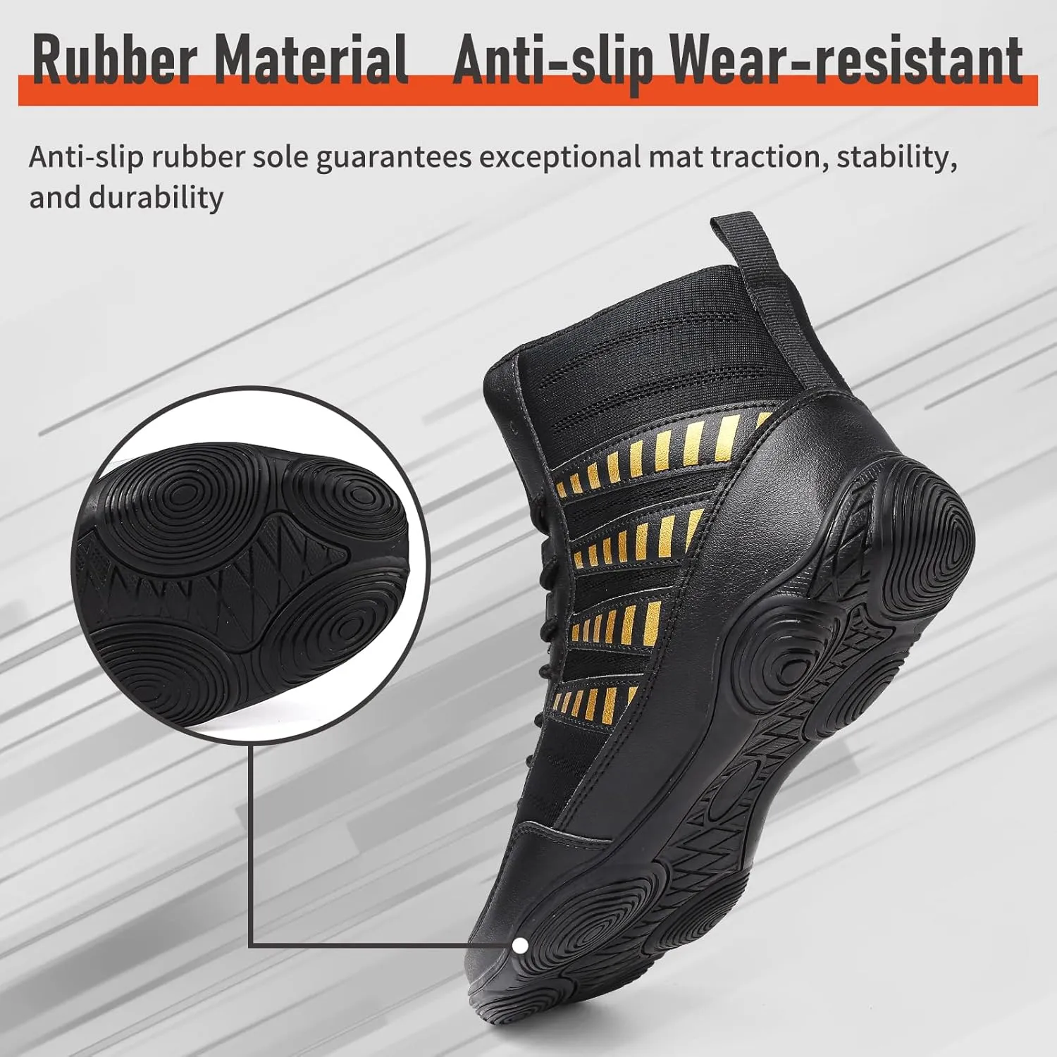 Wrestling Shoes Boxing Shoes for Men Pro Wrestling Boots High Top Fitness Weightlifting Powerlifting Shoes