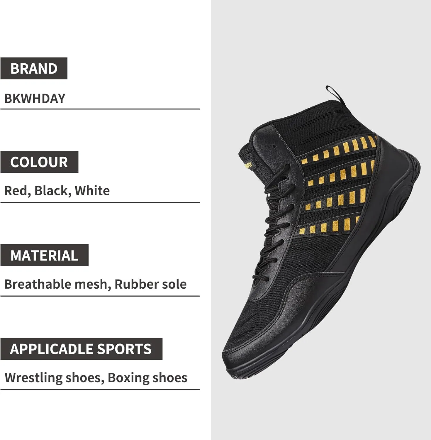 Wrestling Shoes Boxing Shoes for Men Pro Wrestling Boots High Top Fitness Weightlifting Powerlifting Shoes