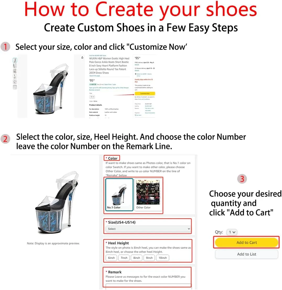 WUXIN H&P Women's Exotic Pole Dance Ankle-Strap Sandal 8 Inch Glitter Round Toe Platform Mirror Fashion Model Sexy Stiletto Custom Dress shoes High Heel