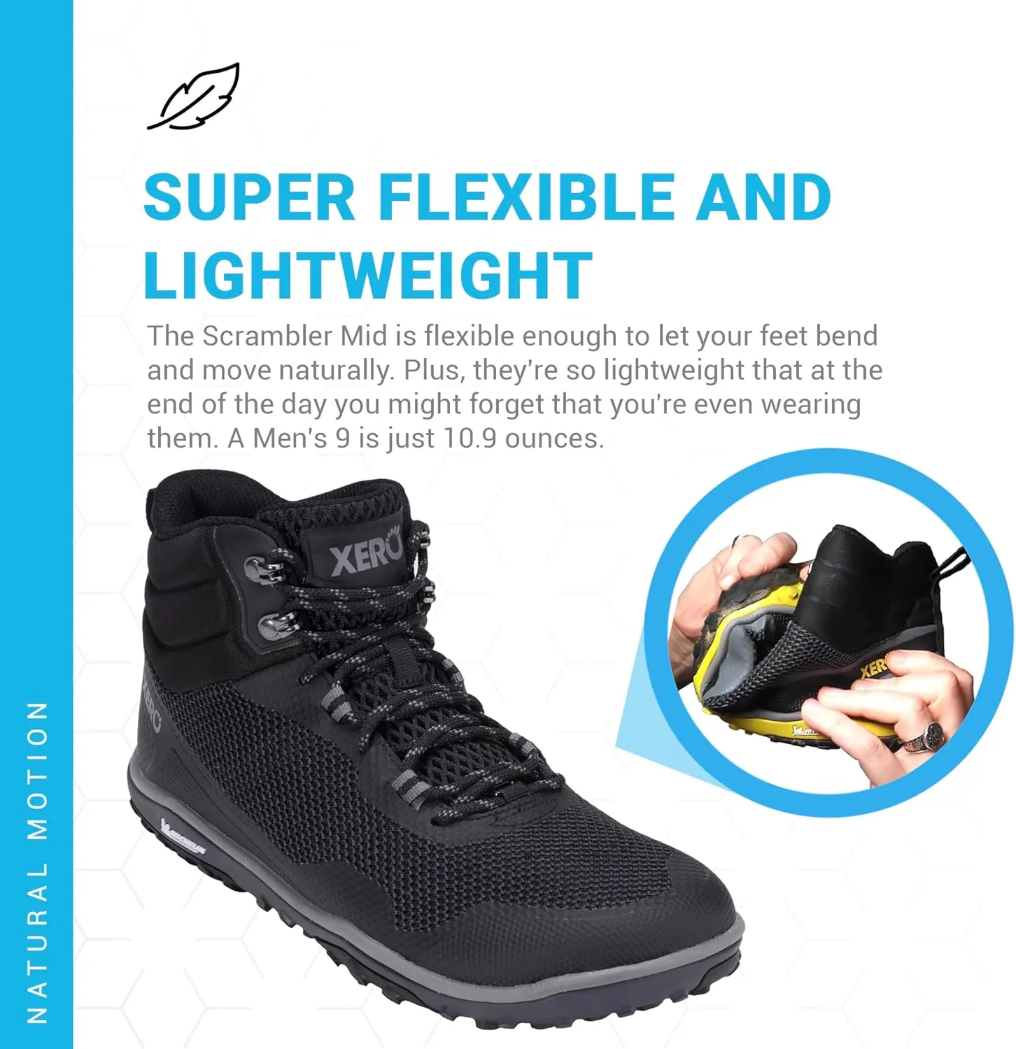 Xero Shoes Barefoot Hiking Shoes for Men | Scrambler Mid Hiking Boots | Zero Drop, Wide Toe Box, Minimalist Men's Hiking Shoes