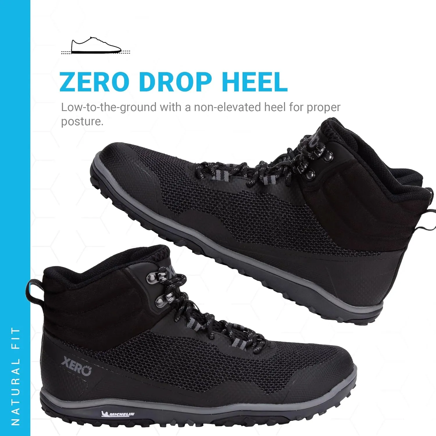 Xero Shoes Barefoot Hiking Shoes for Men | Scrambler Mid Hiking Boots | Zero Drop, Wide Toe Box, Minimalist Men's Hiking Shoes