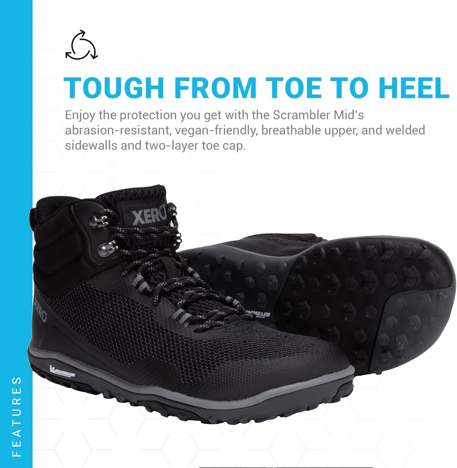 Xero Shoes Barefoot Hiking Shoes for Men | Scrambler Mid Hiking Boots | Zero Drop, Wide Toe Box, Minimalist Men's Hiking Shoes