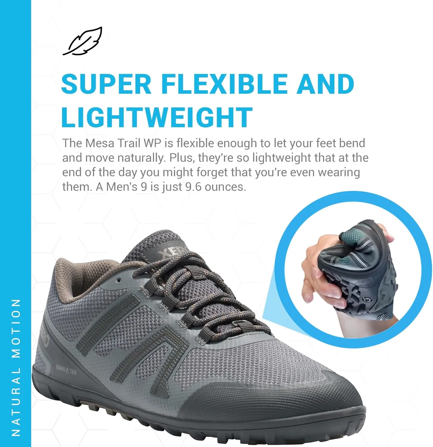 Xero Shoes Men's Mesa Trail Waterproof Barefoot Trail Run Shoe