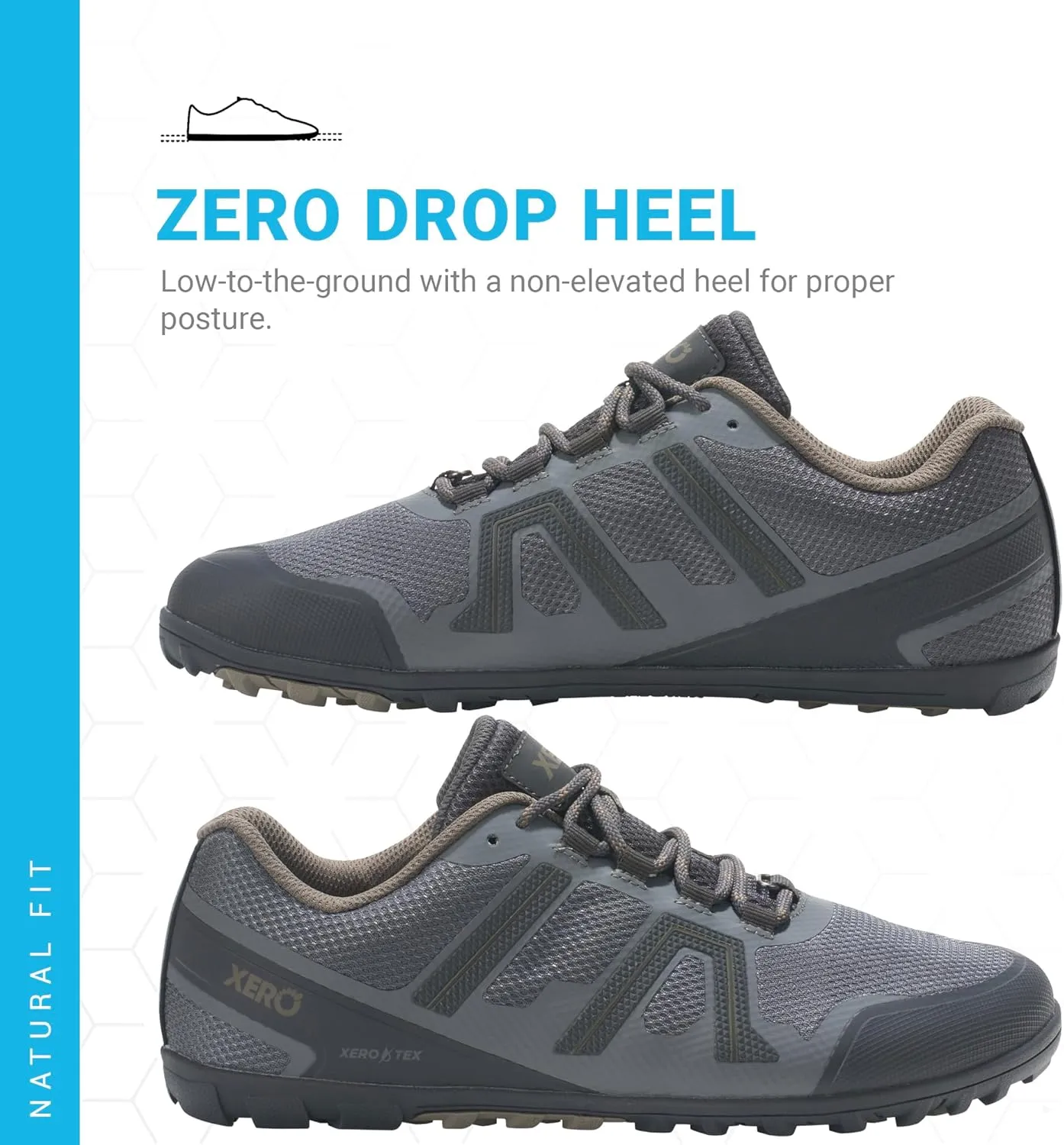 Xero Shoes Men's Mesa Trail Waterproof Barefoot Trail Run Shoe