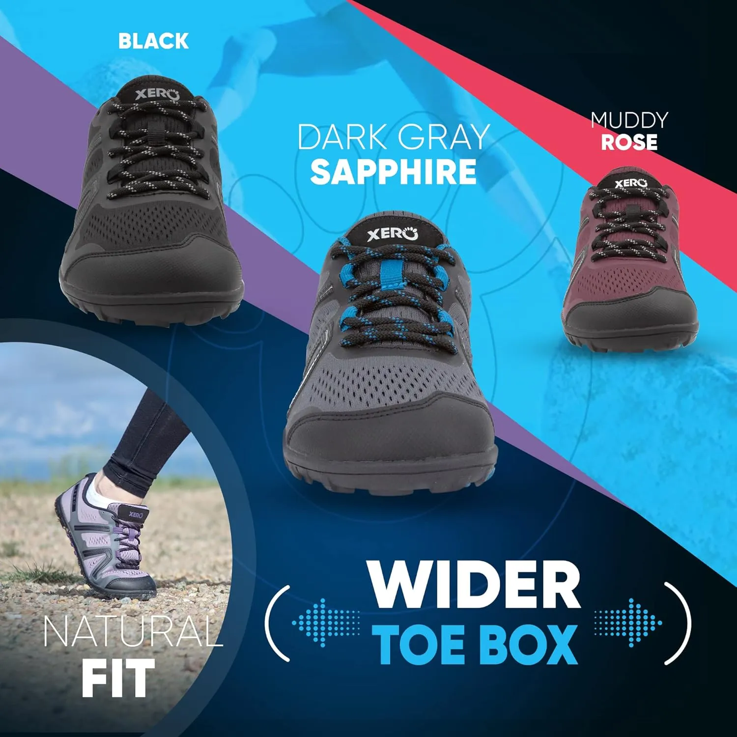 Xero Shoes Women's Mesa Trail Running Shoe - Lightweight Barefoot Trail Runner