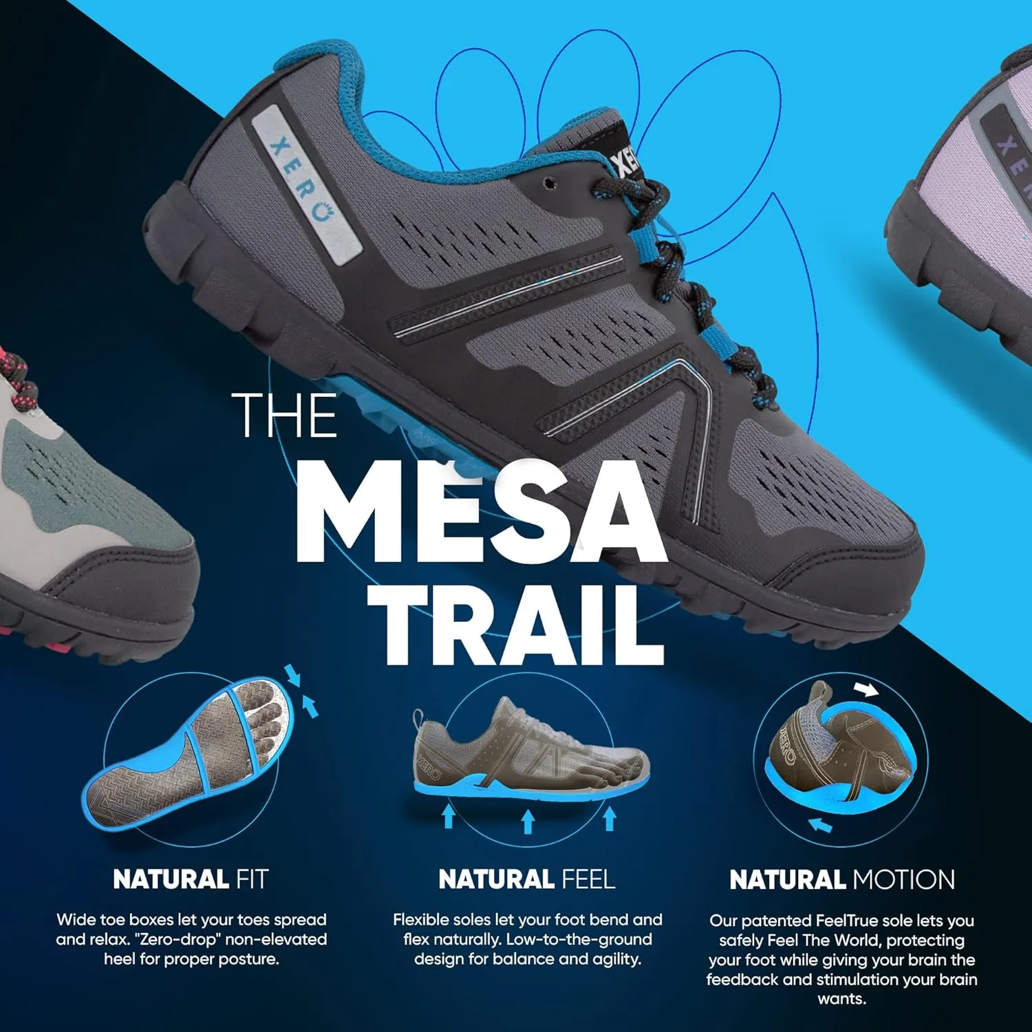 Xero Shoes Women's Mesa Trail Running Shoe - Lightweight Barefoot Trail Runner