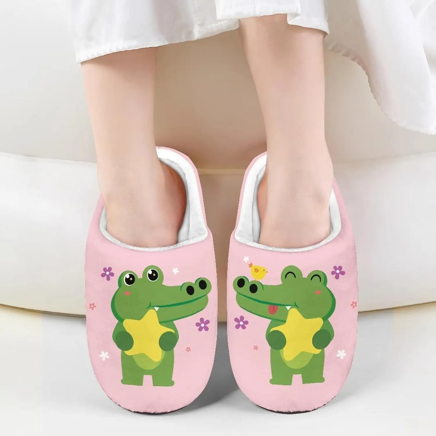 Xpyiqun Christmas Slippers Kids House Shoes Size 9-14.5 Home Slipper Fuzzy Warm Winter Shoe
