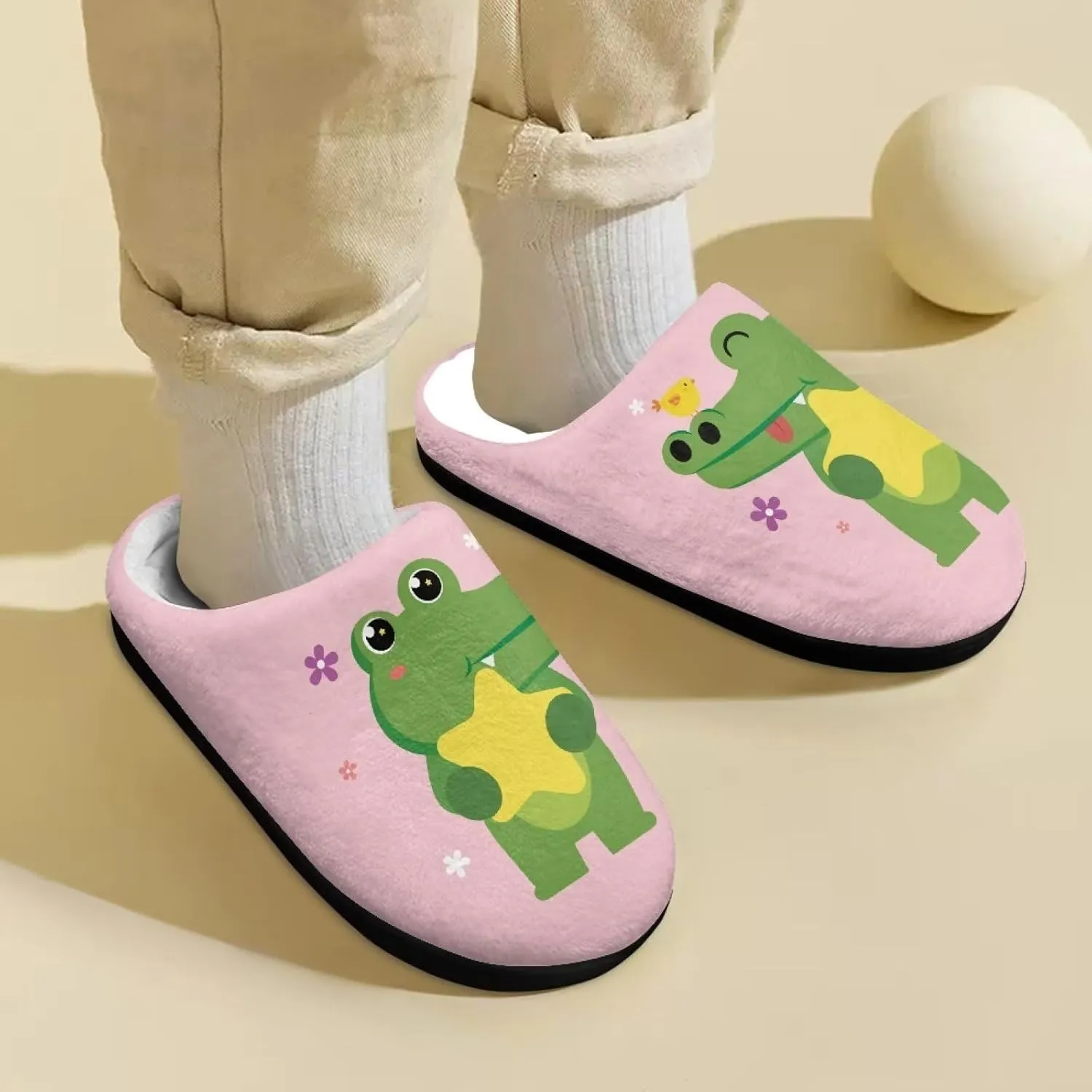 Xpyiqun Christmas Slippers Kids House Shoes Size 9-14.5 Home Slipper Fuzzy Warm Winter Shoe