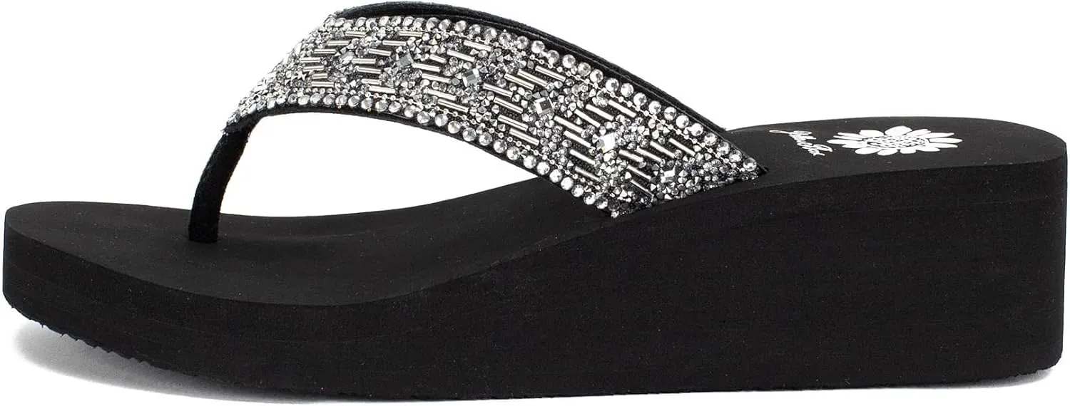 Yellow Box Women's Salima Wedge Sandal, Platform Flip-Flop, Round Toe, Medium-High Heel, Signature EVA