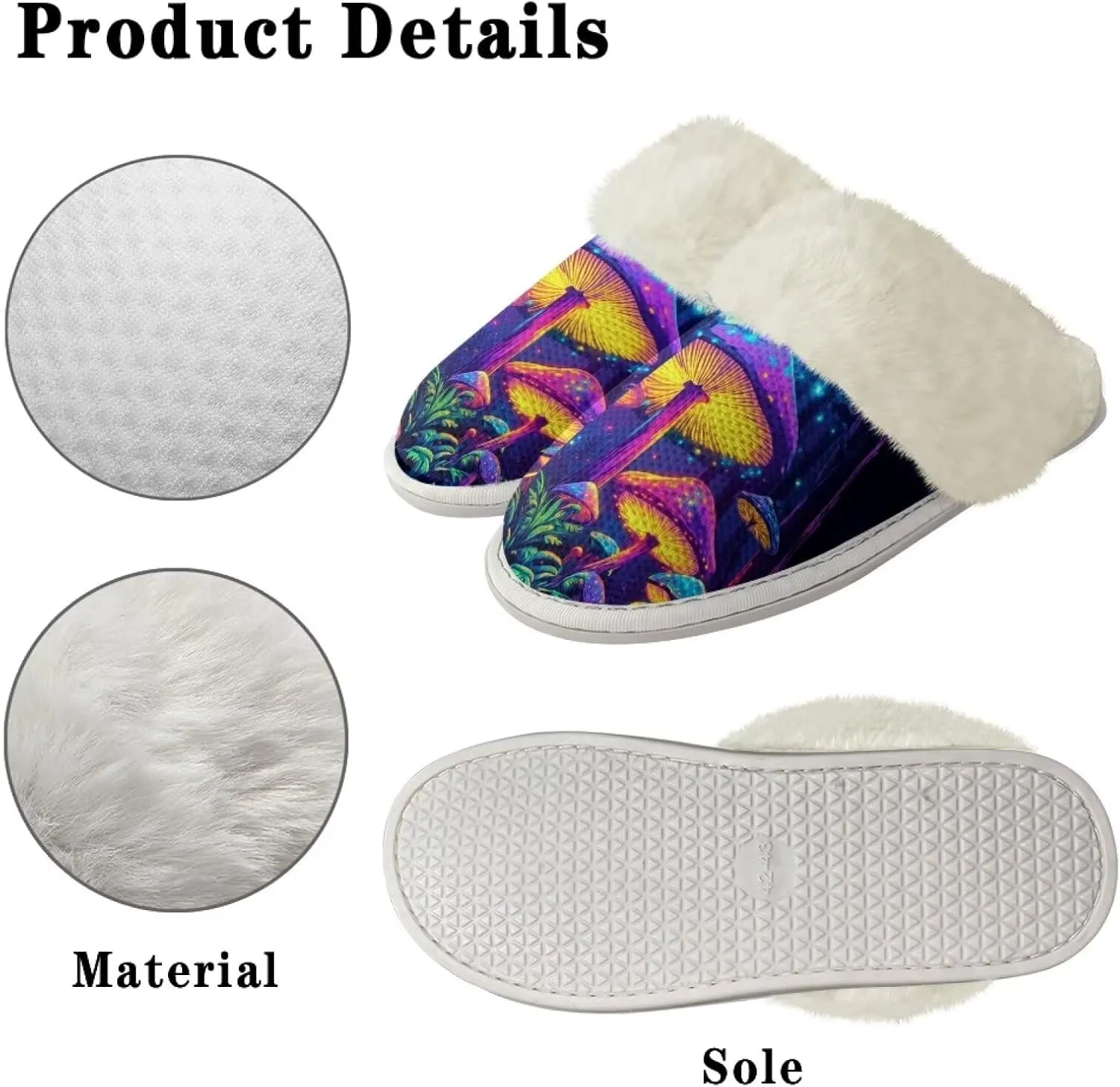 YEXIATODO Fuzzy Slippers Women Men Indoor and Outdoor House Shoes Memory Foam Slippers with Fur Edges