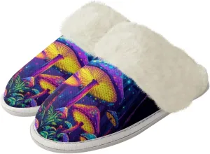 YEXIATODO Fuzzy Slippers Women Men Indoor and Outdoor House Shoes Memory Foam Slippers with Fur Edges