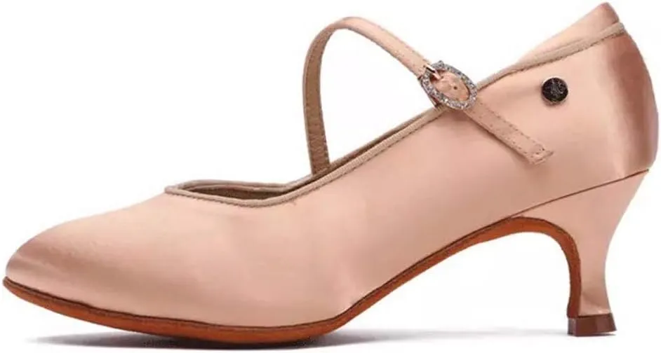 YKXLM Closed Toe Modern Character Shoes for Women Latin Ballroom Dance Shoes Women Party Wedding Pump Shoes,Model KCMD