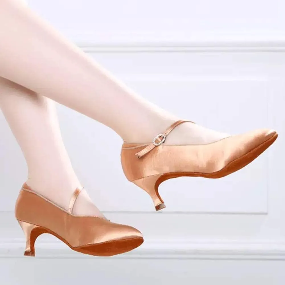 YKXLM Closed Toe Modern Character Shoes for Women Latin Ballroom Dance Shoes Women Party Wedding Pump Shoes,Model KCMD