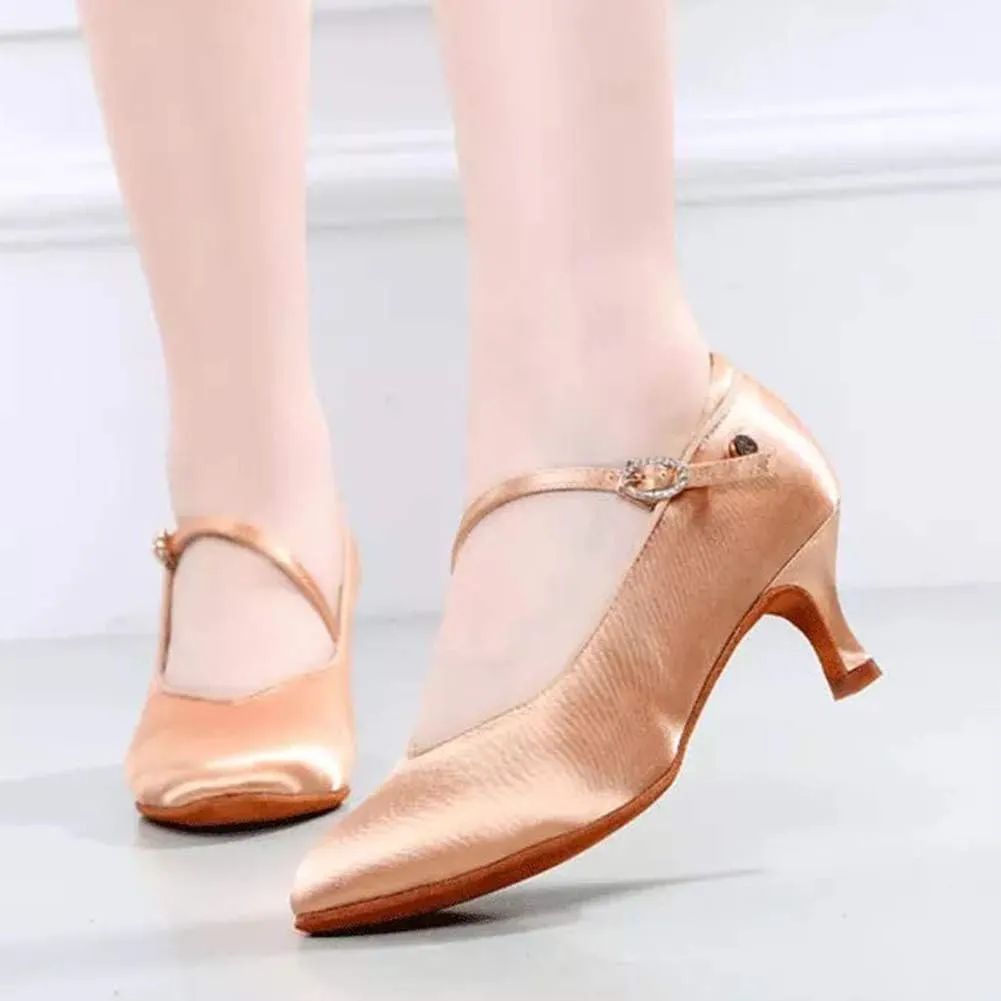 YKXLM Closed Toe Modern Character Shoes for Women Latin Ballroom Dance Shoes Women Party Wedding Pump Shoes,Model KCMD