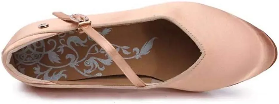YKXLM Closed Toe Modern Character Shoes for Women Latin Ballroom Dance Shoes Women Party Wedding Pump Shoes,Model KCMD