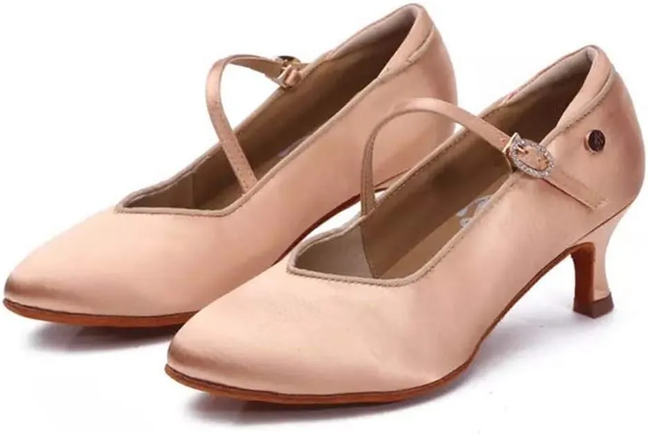 YKXLM Closed Toe Modern Character Shoes for Women Latin Ballroom Dance Shoes Women Party Wedding Pump Shoes,Model KCMD