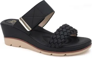 YOKI Women’s Comfort Wedge Sandals with Braided Upper & Gold Accent, Women’s Sandals Dressy Comfortable, Platform Sandals Women, Summer Sandals