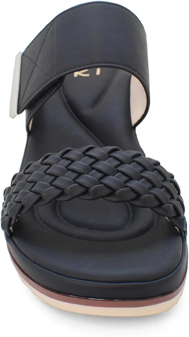 YOKI Women’s Comfort Wedge Sandals with Braided Upper & Gold Accent, Women’s Sandals Dressy Comfortable, Platform Sandals Women, Summer Sandals