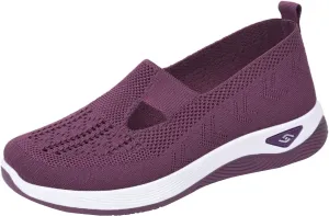 Zapatos Ortopédicos para Mujer, Women's Woven Orthopedic Breathable Soft Sole Shoes, Go Walking Slip On Casual Comfortable Diabetic Sneaker
