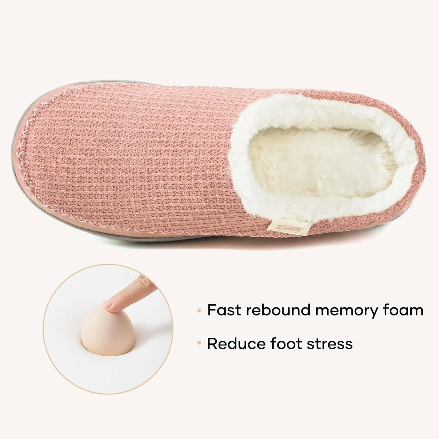 Zizor Women's Moselle Fuzzy Moccasin House Slippers Memory Foam Indoor
