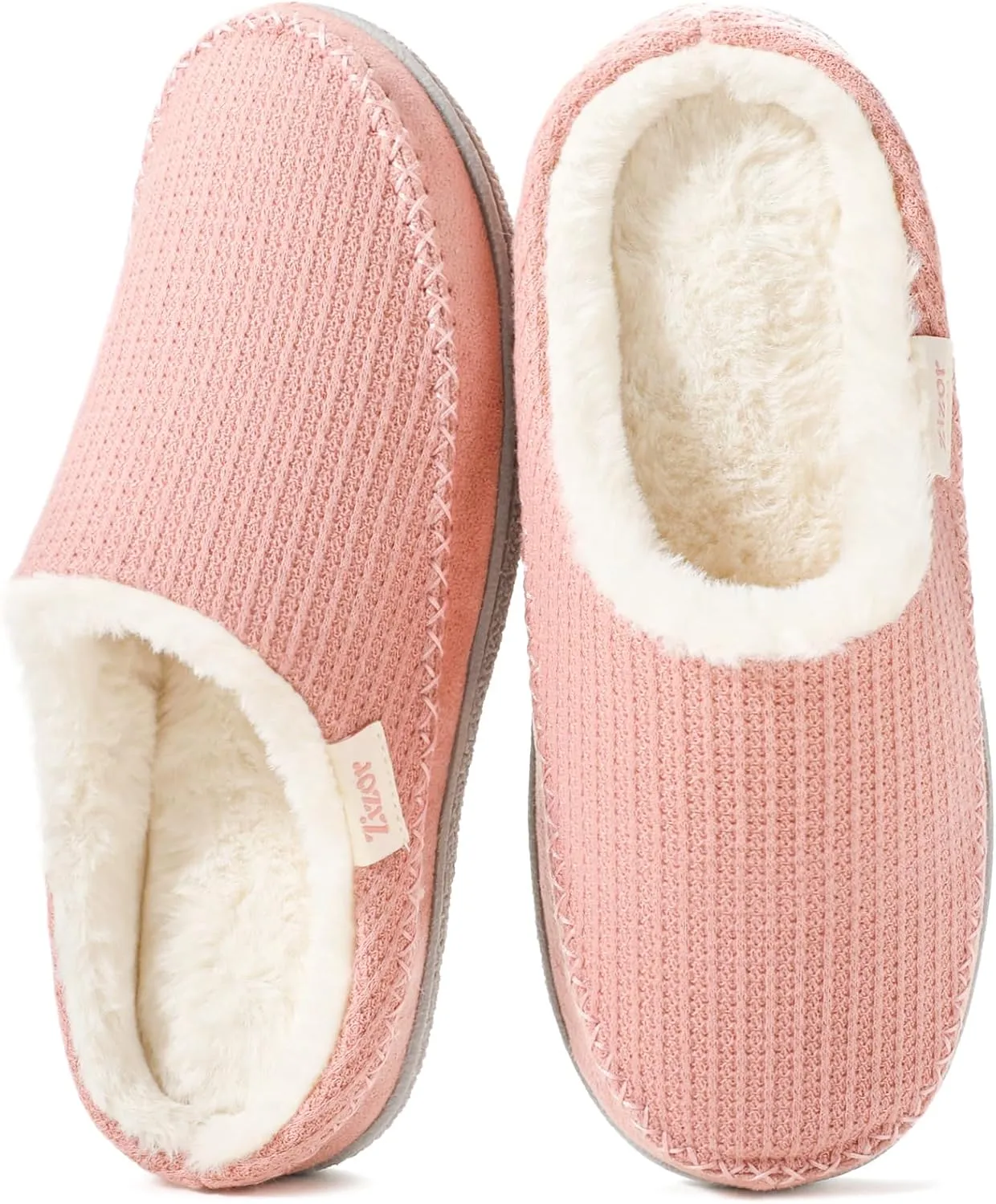 Zizor Women's Moselle Fuzzy Moccasin House Slippers Memory Foam Indoor