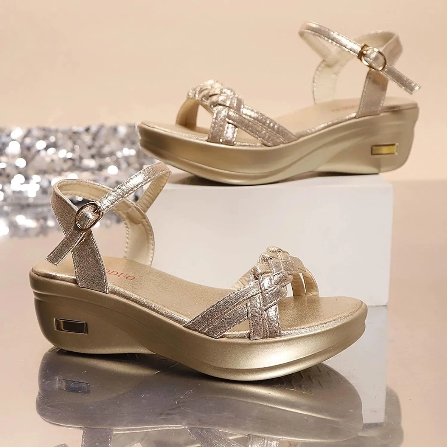 ZSpzx Wedge Sandals For Women 2025,Comfortable Wedge Sandals Dressy Summer Platform Low Wedges Womens Sandal Heels Dress Open Toe Ankle Strap Shoes for Wedding Bridal Evening Cocktail
